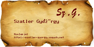 Szatler György névjegykártya