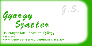 gyorgy szatler business card