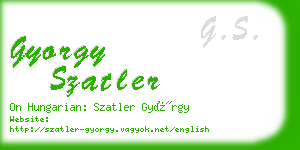 gyorgy szatler business card
